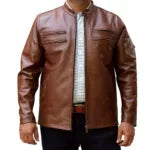 Plain Brown Leather Jacket – 2ZF-GCI-GB