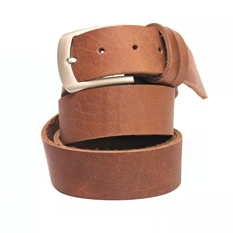 Casual Brown Leather Belt – Raw and Tough