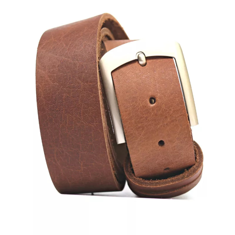 Casual Brown Leather Belt – Raw and Tough