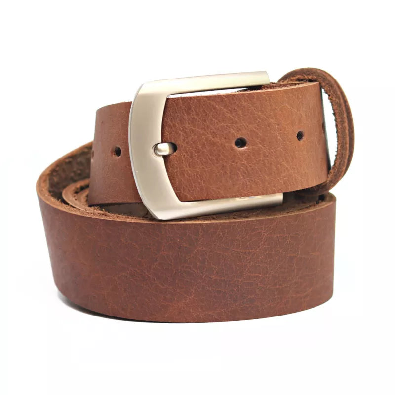 Casual Brown Leather Belt – Raw and Tough