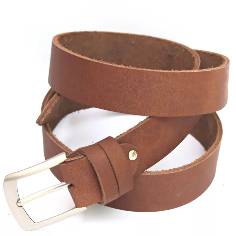 Casual Brown Leather Belt – Raw and Tough