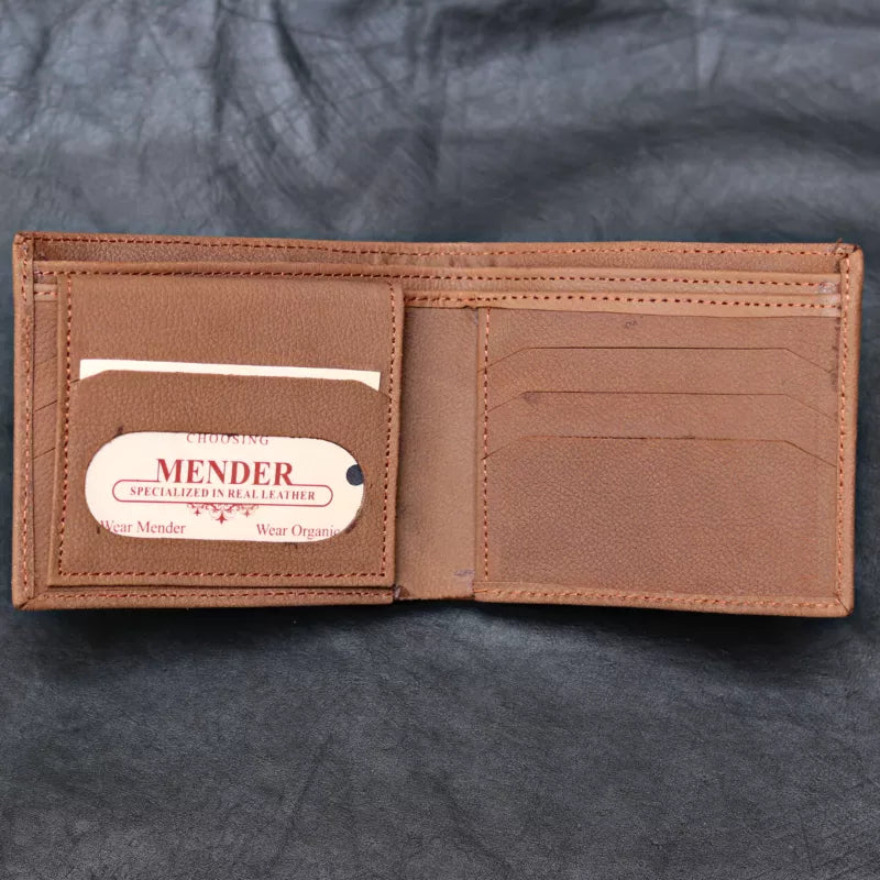 Bifold Leather Wallet for Men – Raw and Tough – Brown