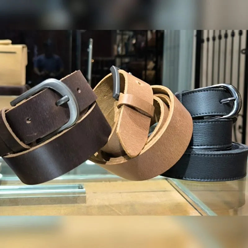 Leather Belts for men – casual set of three