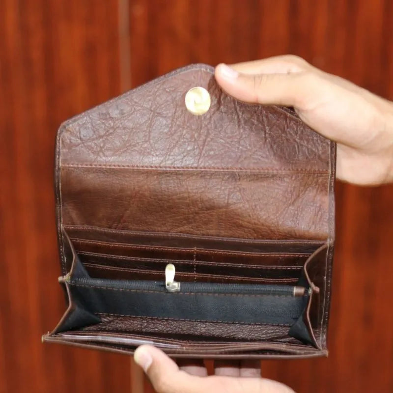 Vintage Brown Unisex Clutch in Real Leather